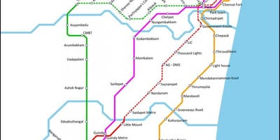 奈当地的火车的路线地图