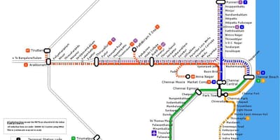 奈郊区的铁路线图